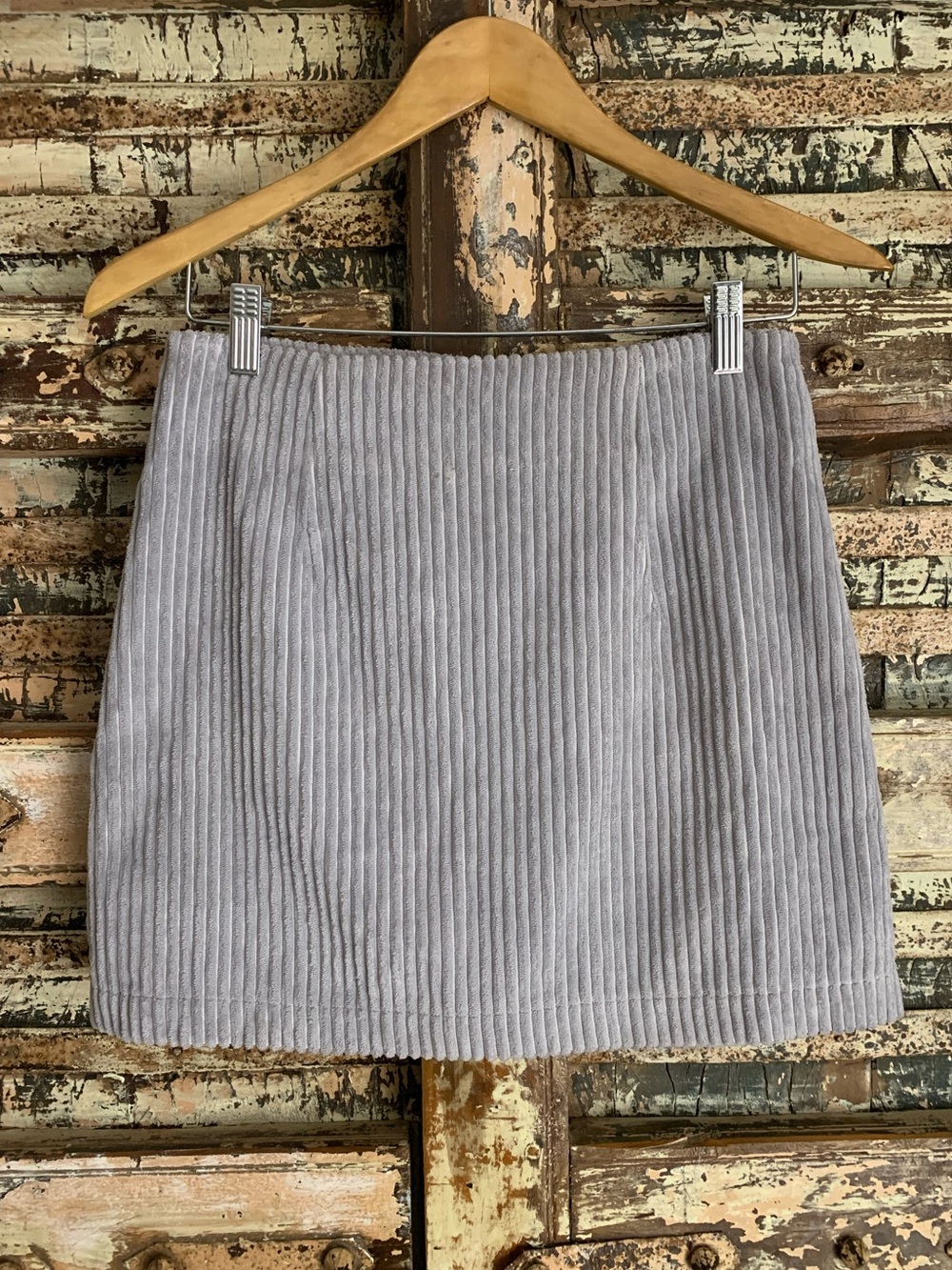 Lulus High Class Light Gray Corduroy Mini Skirt, Classic Cozy Fall, Small
